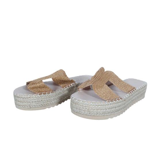 Beach by Matisse Womens Sandals 9 Tan Platform Woven Criss Cross Espadrille Chic - Picture 3 of 9